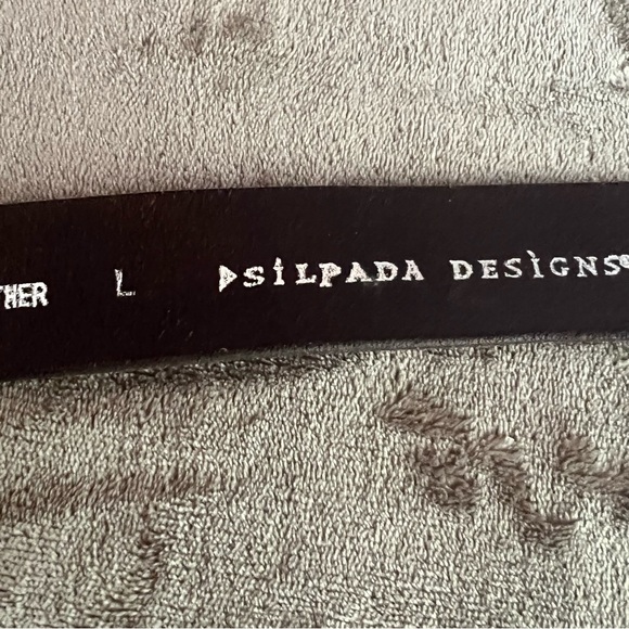 Silpada Classic Flower Silver Buckle Brown Italian Leather Belt size Large - Picture 10 of 13